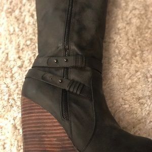 Knee high wedge boots size 9.